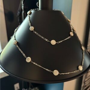 Premier Designs Silver and Cream Necklace
